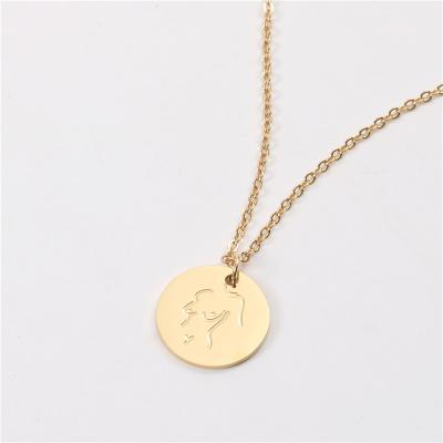 China Tarnish Lead Free Nickel Free Barbarian 18k Gold Plated PVD Engraved Body Figure Necklace Stainless Steel Pendant Jewelry for sale