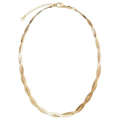 China Lead Free Nickel Free Barbaric Jewelry 18K Gold Plated Twisted Snake Chain Necklace Stainless Steel Necklace Fashion Jewelry for sale