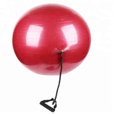 China Custom Print Stability Exercise Pilates Yoga Ball Chair PVC Material Anti Exploded Base With Resistance Bands for sale