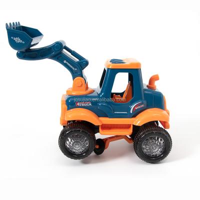 China Auto-Turn Hot Selling Kids Cartoon Engineering Vehicle Sliding Car Toy Mini Electric Excavator Toys With Light And Music for sale