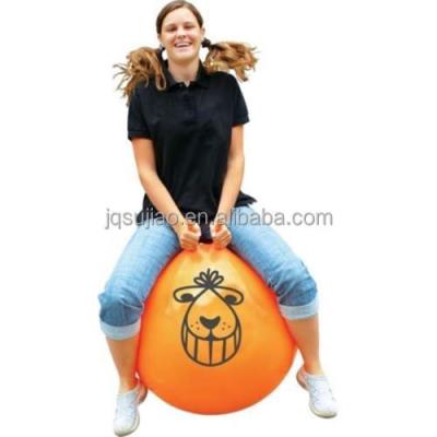 China Sports Toys Fitness Yoga Ball 2021 Giant Kids Adult Horn Eco-friendly Cartoon 45 cm PVC Hopper Jumping Ball Custom Made for sale