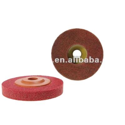 China Flexible Stainless Steel Red Nonwoven Polishing Wheel for sale