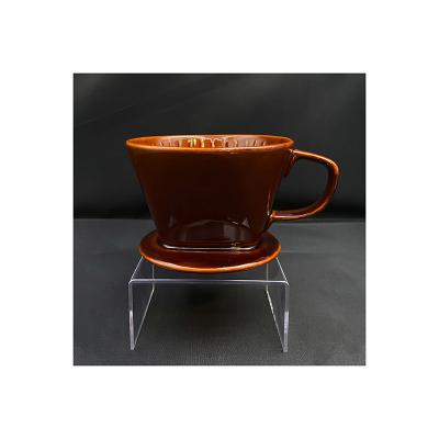 China Durable.easy to clean 5.5 inch Irrigation Dripper Mold Coffee Hot Selling Ceramic Dripper in Brown for sale