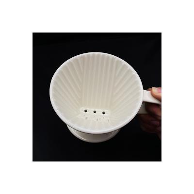 China Durable.easy to clean Glazed and Fired Hot Selling Clay Inline Dripper Mold Large Coffee Dripper in White for sale