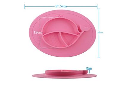 Cina La sicurezza alimentare, facile pulisce, forma della balena, bambino Placemat, OEM del silicone della fabbrica in vendita