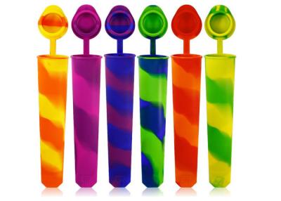 China Food Safety , Reusable , Mixing Color , Kids DIY Silicone Popsicle Mold , 6pcs set for sale