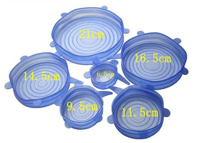 China Top Selling , Food Safety , Stretchable , Reusable , 6 pcs Silicone Kitchen Preservative Lid set , Environmental Protect for sale