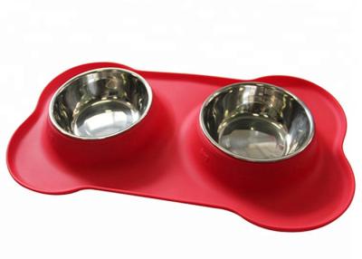 China Food Grade Silicone , BPA Free, Anti-slip , Silicone Pet Bowl ,  Bone Shape for sale