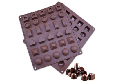 China Logotipo modificado para requisitos particulares cavidades durables Eco de la bandeja 30 del chocolate del silicón - amistoso en venta