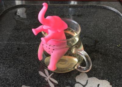 China Tamaño modificado para requisitos particulares Infuser pequeño del té del silicón del elefante con color rosado en venta