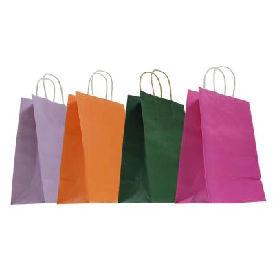 China Printed Logo Cheap Eco Recycle Take Away Food Kraft Paper Bag With Handles for sale