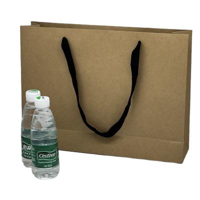 China 32*44*11cm 100 Pcs Biodegradable Brown Paper Bags Kraft Paper Bag with Handles Te koop