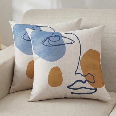 China Nordic new anti-static abstract cotton and canvas pillow office sofa car cushion company gifts can be printed LOGO for sale