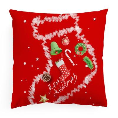 China Anti-static Christmas Tree Pillow Cover Elk Sofa Pillow Cover Christmas Home Pillow Case Home Supplies Wholesale for sale