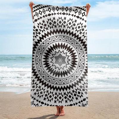 China Bilateral Printed High Quality QUICK DRY Microfiber Beach Towel Sand Free Proof Reused Beach Towel for sale