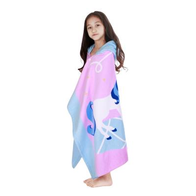 China Child Safe Soft Kids Beach Bath Hooded Towel For Boy Accessory Basics For Vacation Poncho Swimming Pool Travel Towel for sale