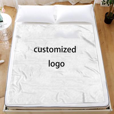 China Hot Selling Anti-static Customized Digital Printing Double Side Flannel Air Conditioner Blanket For Nap Office Wholesale for sale