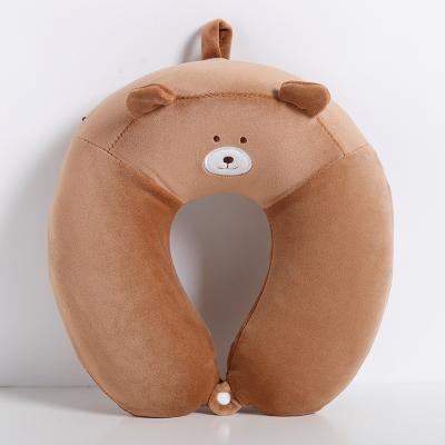 China Viable Creative Animal Spandex Pillow Creative Plain Color U Head Pillow Memory Cotton Cotton Car Neck Pillow for sale