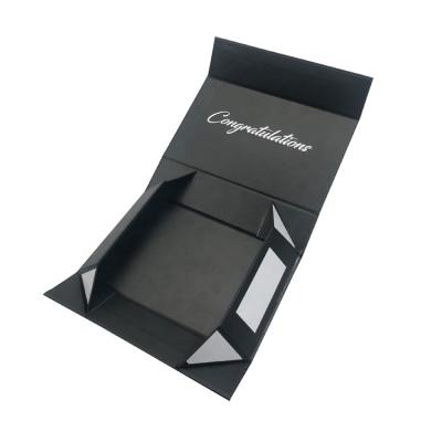 China Handmade Matt Black Lamination Cardboard Magnetic Foldable Gift Apparel Packaging Box For Underwear for sale