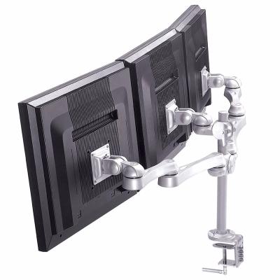 China High Quality Aluminum Alloy LCD Monitor Stand Arm Triple Mount - 360 Degree Rotation for sale