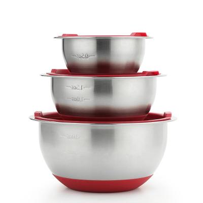 China Bulk Sale Dishwasher Safe Kitchen Stackable Storage Space Saving Non-Slip Batter Batter and Baking Bowls with Airtight Lids Set for sale