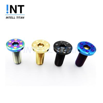 China HEX Gr2 Gr5 Multicolor Anodized Titanium Motor Bike Screws Brake Disc Caliper Bolts M8*20 for sale