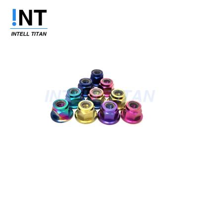 China DIN6926 Color Titanium Anodized M6 Titanium Nylon Nut And Customized Design Available for sale