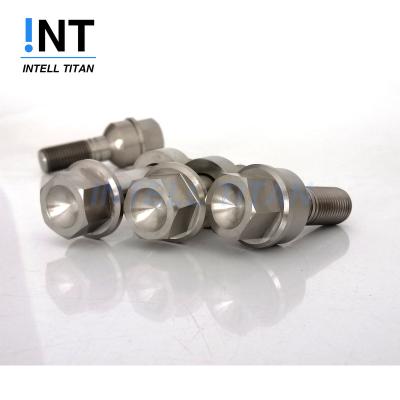 China Industry Titanium CONE SEAT Wheel Lug Bolts With Titanium Float-Seals M14*1.5*28 for sale