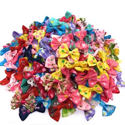 China Grosgrain Wholesale Printed Colorful Ribbon Small Bow Bow Decor Craft Packages Gift Birth Party Wedding Decoration Bowknot DIY Bow for sale