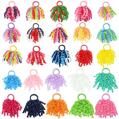 China Hair decoration Wholesale Cute Ribbon Bow Hair Ponytail Baby Girls' Pigtail Hair Accessories Korker Bow Hair Ties for sale