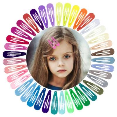 China Hair clips Wholesale Solid Color 2 Inch Metal Snap Hair Barrettes for Women Baby Girls' Hairpins Hair Clips for sale