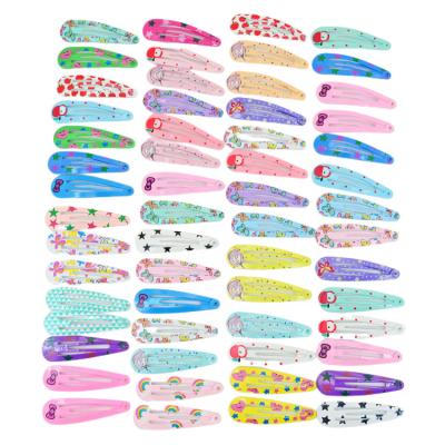 China Hair clips Wholesale Printed 2 Inch Metal Snap Hair Barrettes for Women Girls' Hair Clips for sale