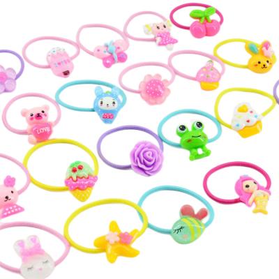 China Hair decoration Colorful Cartoon Hair Ties Small Cute Ponytail Holder Kids Hair Elastics Baby Girls' Hair Accessories for sale