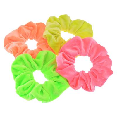 China Hair ties Fashion Bright Solid Color Hair Ties Girls' Hair Elastics Ponytail Holder WomenNeon Hair Scrunchies for sale