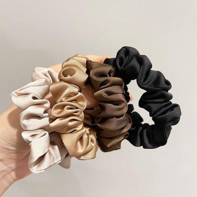 China Decoration Neutral Tone Hair Ties for Thin Hair Women fine Hair Small Satin Scrunchies for sale