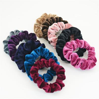 China Decoration Fashion Hair Ties for Thin Hair Elastics Ponytail Holder Women Velvet Small Scrunchies for sale