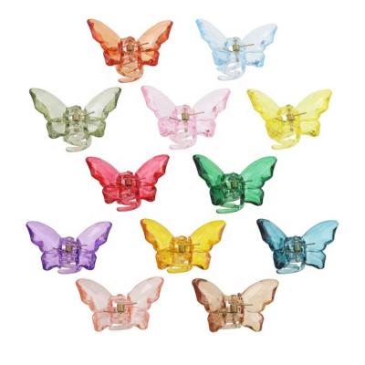 China Hair decoration Wholesale Clear Women Girls' Jaw Clamp Clips Accessories Fashion Small Butterfly Hair Claw Clips for sale