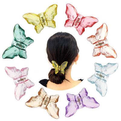 China Hair decoration Wholesale Clear Women Girls' Jaw Clamp Clips Accessories Fashion Big Butterfly Hair Claw Clips for sale