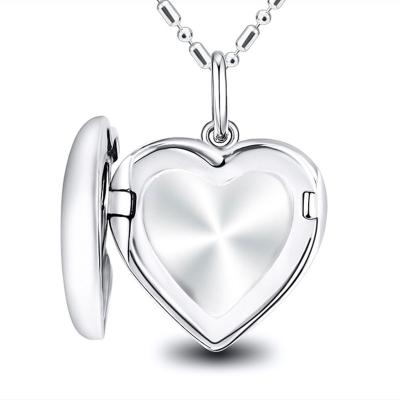 China Environmental Friendly Customize Your Own Unique Gifts 925 Sterling Silver Photo Frame Pendant Heart Engraving Fit Pandora Silver Pendant Necklace for sale