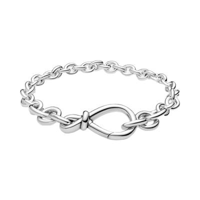 China 925 Sterling Silver Chunky Infinity Knot Chain Bracelet Original Designer Fit Pandora For Women DIY Jewelry Environmental Friendly Gift 2020 for sale