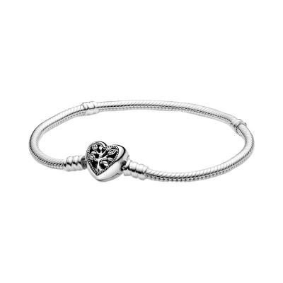 China Genuine 925 Sterling Silver Moments Snake Chain bracelet original designer bracelet environment friendly 925 jewelry fit Pandora 2020 for sale