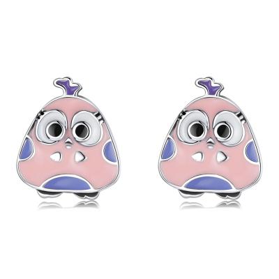 China 2021 Hot Sales New Environmental Friendly Pink Animal Stud Earrings Charms For Women Girl 925silver DIY Earrings for sale