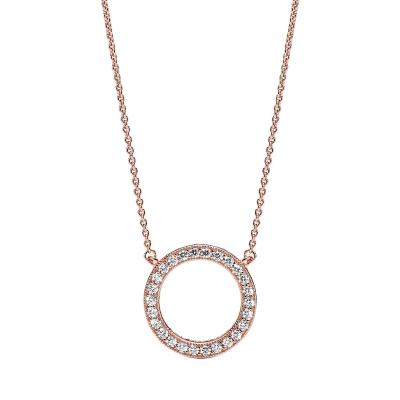 China Sparkle Necklace Environmental Friendly 925 Gold Silver Plated Jewelry Circle Making Jewelry Circle for sale