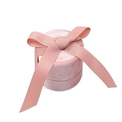 China High Quality Environmental Friendly Velvet Gift Box For Pink Necklace And Rings Box Packaging for sale