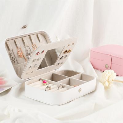 China New Hot Selling Wholesale Environmentally Friendly PU Jewelry Earrings Rings Bracelets Necklaces Storage Box Lady Girl Gift for sale