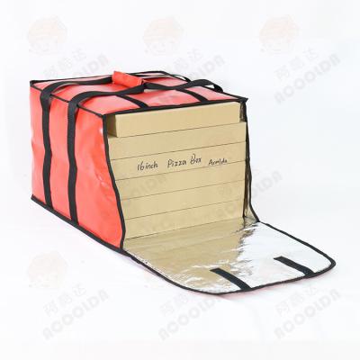 China High capacity waterproof electric pizza delivery bag heated 12v electric pizza delivery heated self-heating bags keep warm for sale