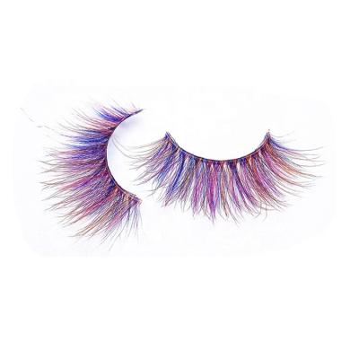 China Seller 3d False Eyelashes Natural False Mink Eyelash Colored Long Lashes Bundles Full Russian Volume Strip Lashes for sale