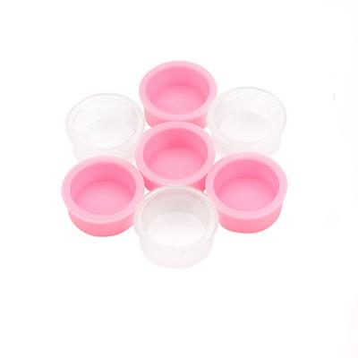 China Wholesale High Quality Plastic Pink Pallet Tools Glue Holder Disposable Glue Tray Glue Cup Tray Flower Shape Eyelash Extension Glue for sale