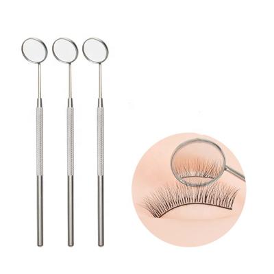 China Long Natural Stainless Steel Eye Lash Mirror Eyelash Extension Mirror Eyelash Tools for sale