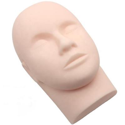 China Long Natural Silicone Make Up Flat Mannequin Head For Eyelash Lash Eyebrow Training Practice for sale